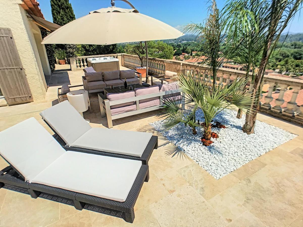 3 Bedrooms Villa Near Cannes - Pool & Jacuzzi - Sea View Mandelieu Exterior foto