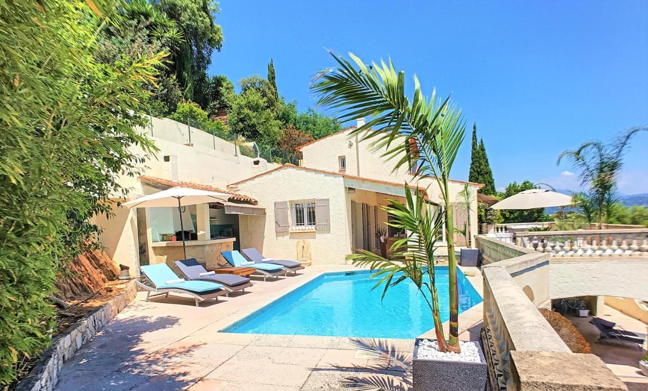 3 Bedrooms Villa Near Cannes - Pool & Jacuzzi - Sea View Mandelieu Exterior foto
