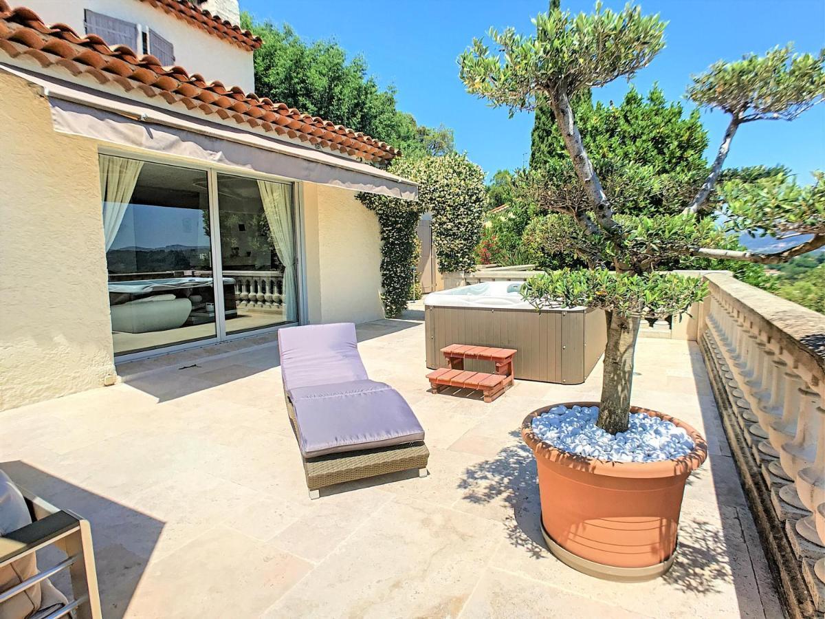 3 Bedrooms Villa Near Cannes - Pool & Jacuzzi - Sea View Mandelieu Exterior foto