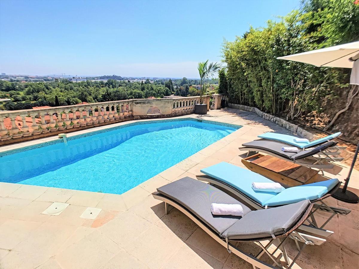 3 Bedrooms Villa Near Cannes - Pool & Jacuzzi - Sea View Mandelieu Exterior foto
